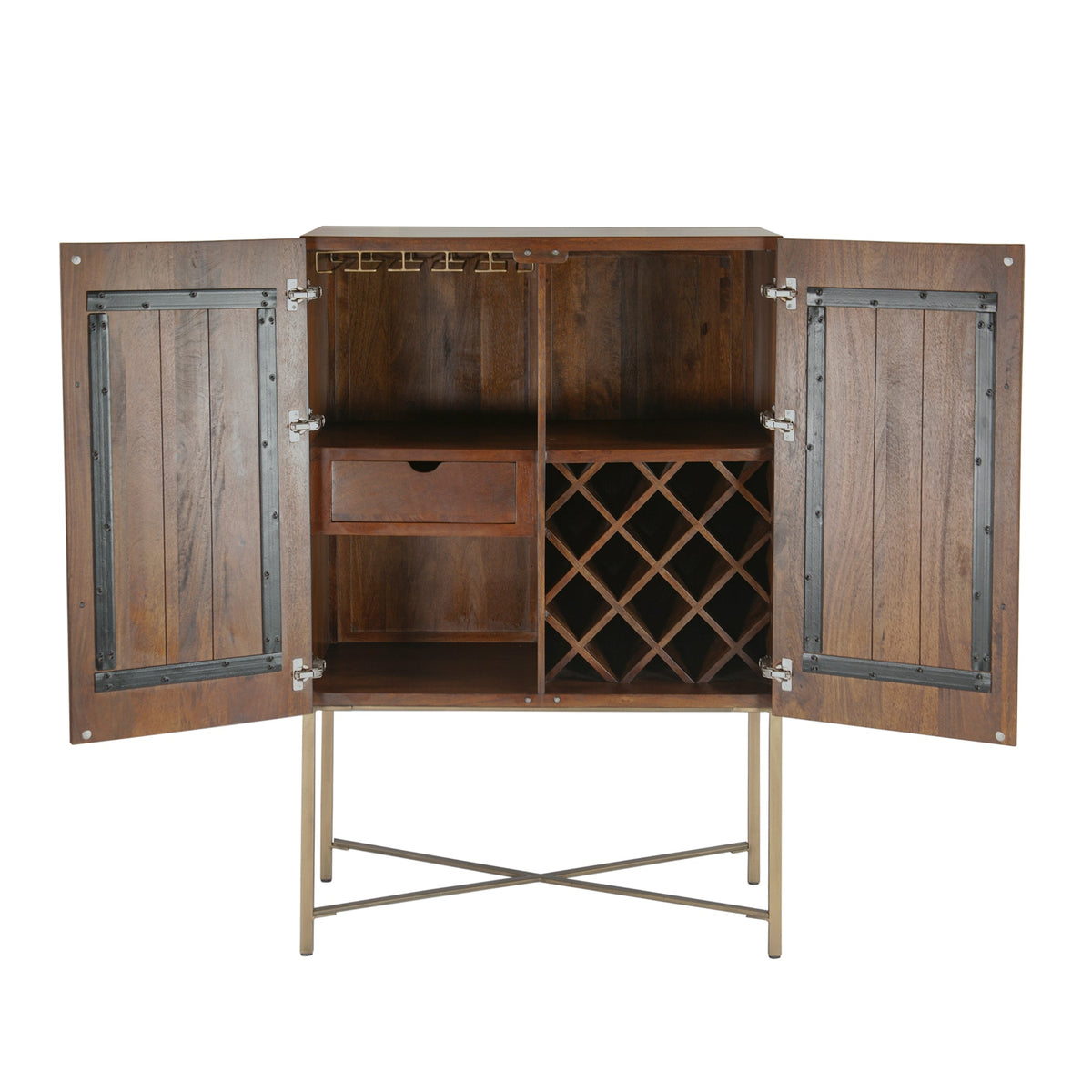 39" Honey Brown Bar Cabinet