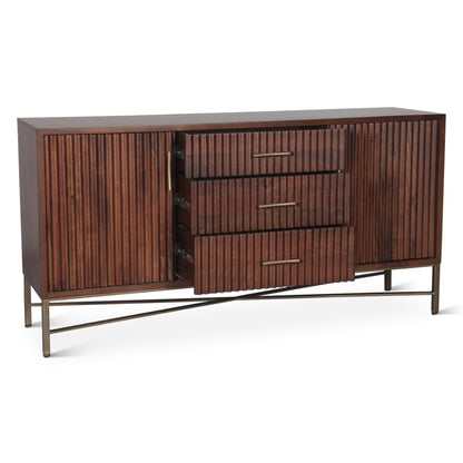 68" Honey Brown Mango Wood Sideboard
