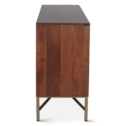 68" Honey Brown Mango Wood Sideboard