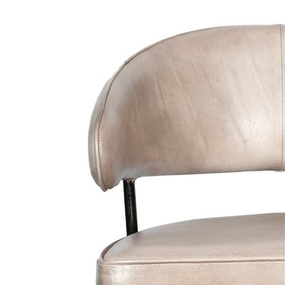 22" Antique Ivory Leather Counter Chair