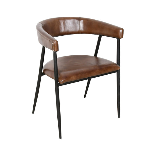 23" Dining Chair in Chestnut Leather