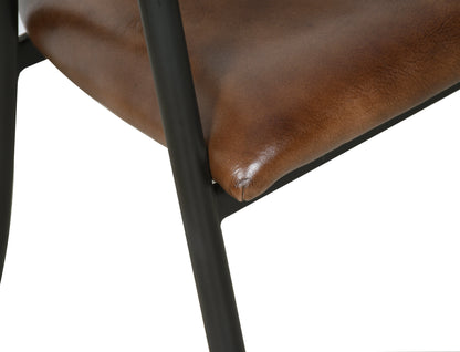 23" Dining Chair in Chestnut Leather