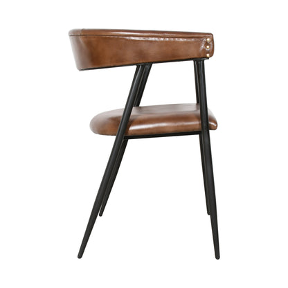23" Dining Chair in Chestnut Leather