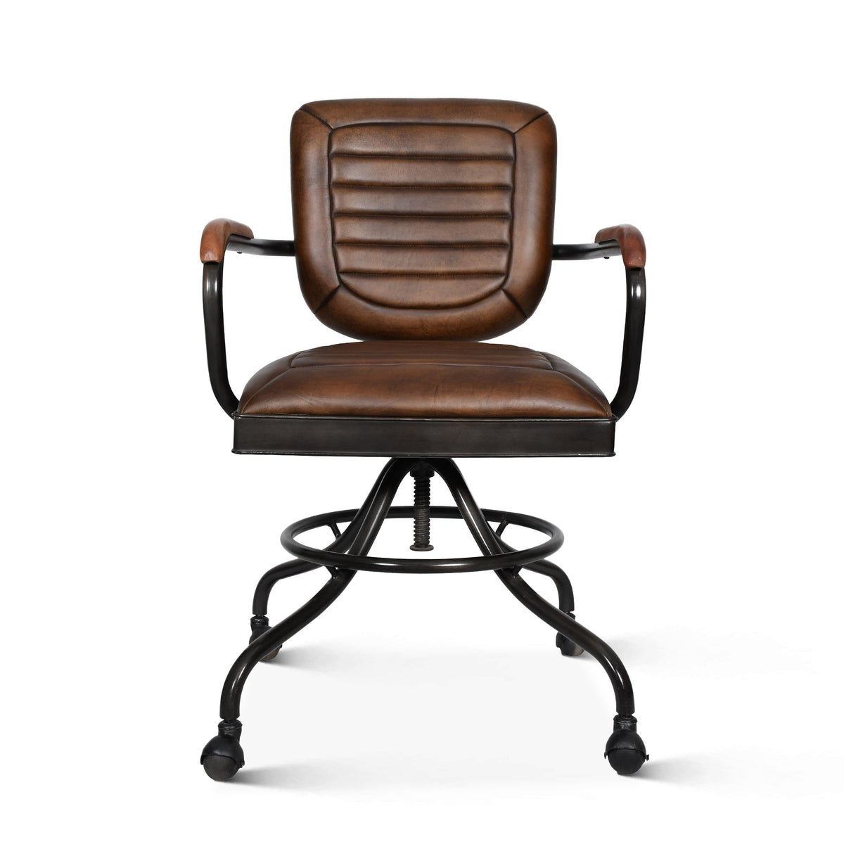 23" Antique Whiskey Leather Desk Chair