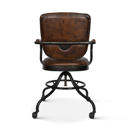 23" Antique Whiskey Leather Desk Chair
