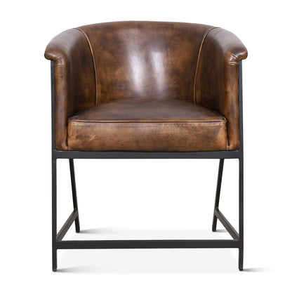 22" Armchair in Antique Whiskey Leather