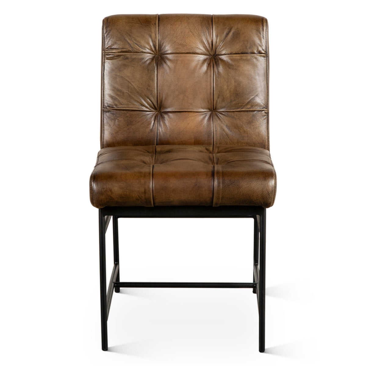18" Dining Chair in Antique Whiskey Leather