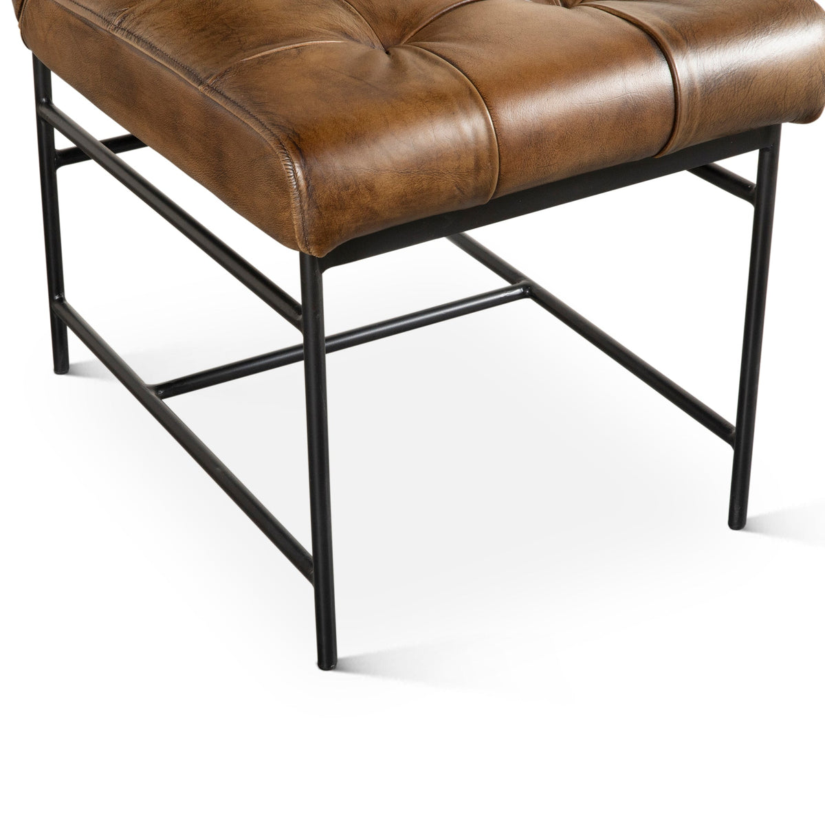 18" Dining Chair in Antique Whiskey Leather