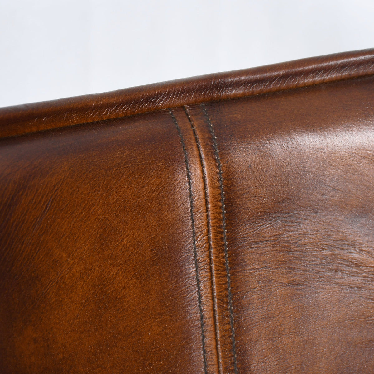 20" Hand Washed Chestnut Leather Counter Chair