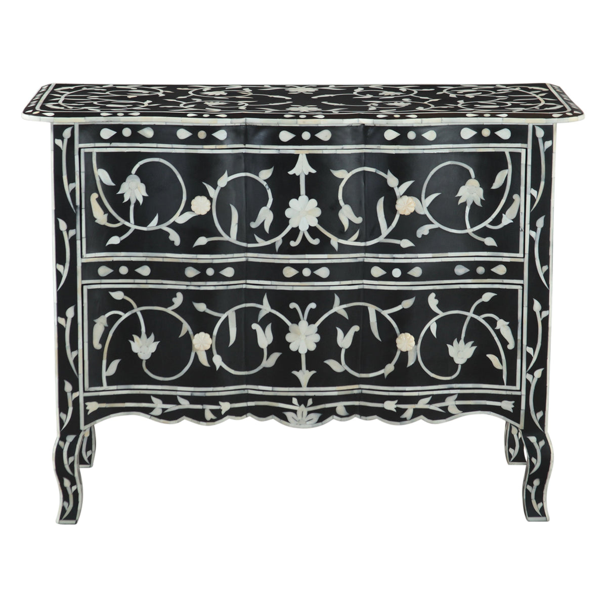 18" Floral Horn Inlay Mango Dresser