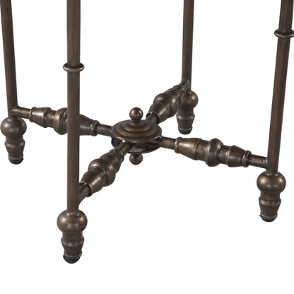 20" Floral Horn Inlay Iron Side Table