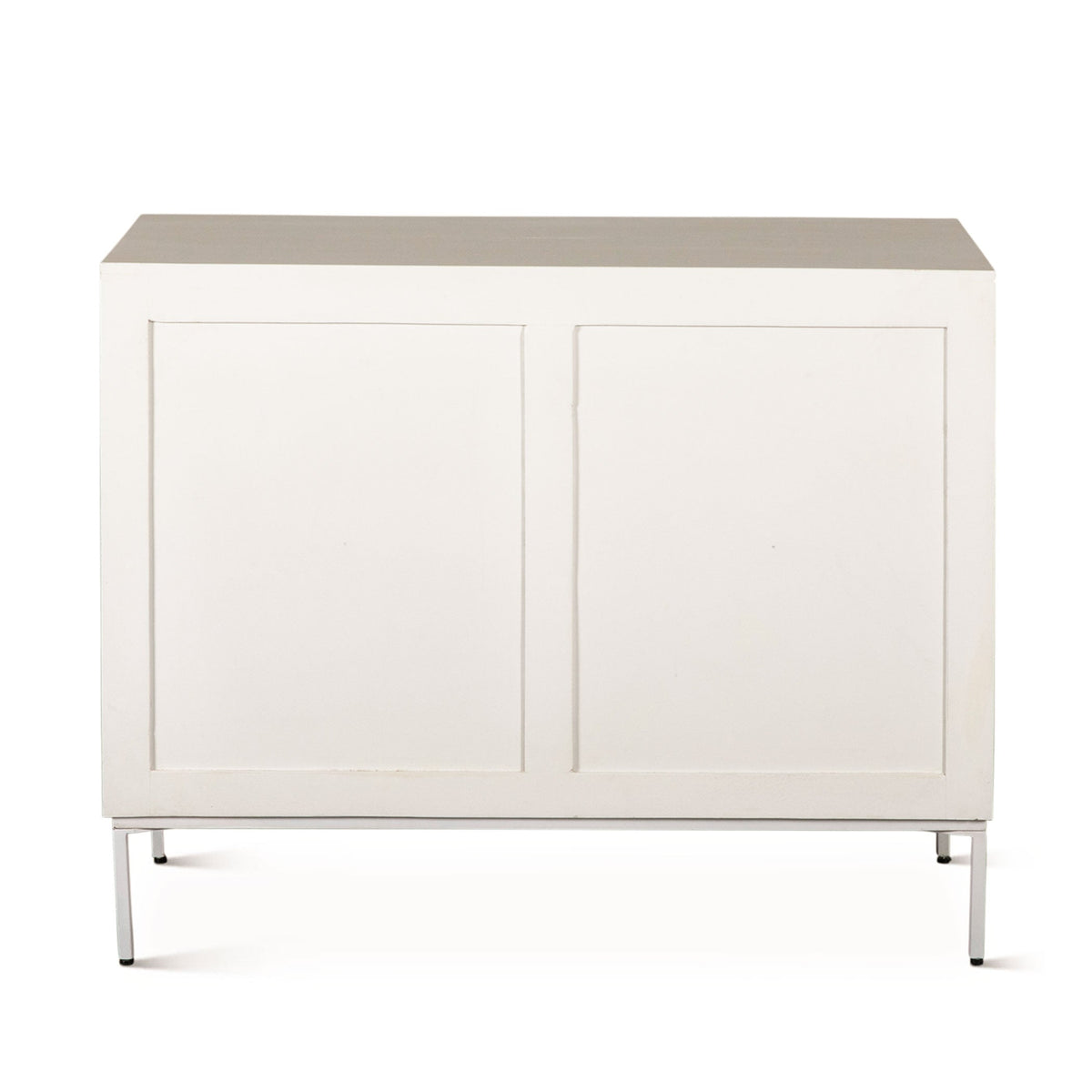 38" Coastal White Mango Wood Cabinet