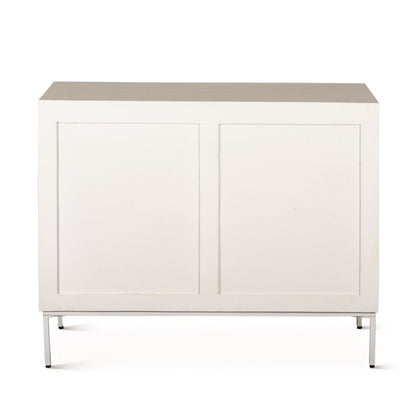 38" Coastal White Mango Wood Cabinet