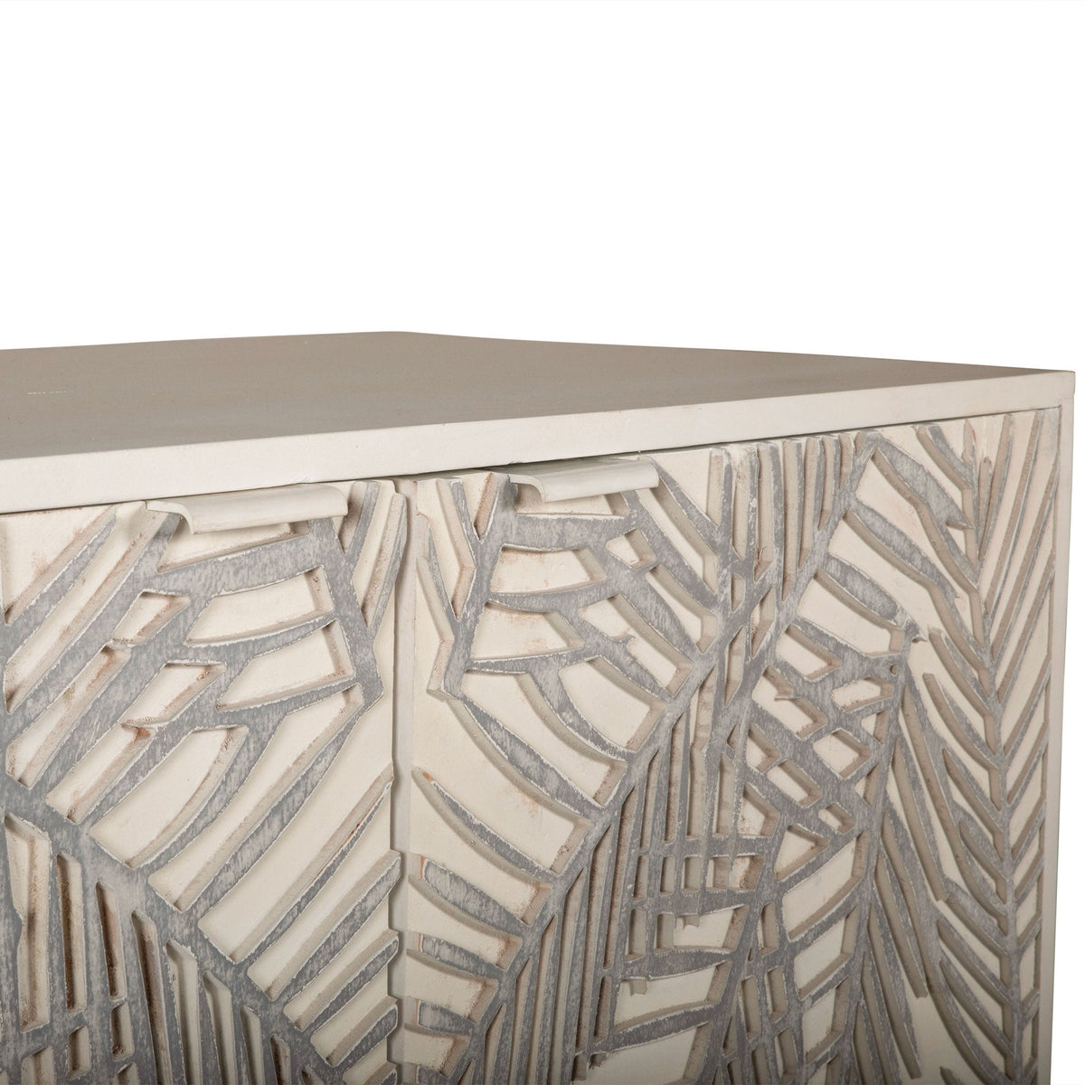 38" Coastal White Mango Wood Cabinet
