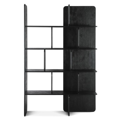 47" Black Mango Wood Bookshelf