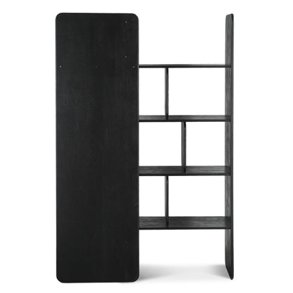 47" Black Mango Wood Bookshelf