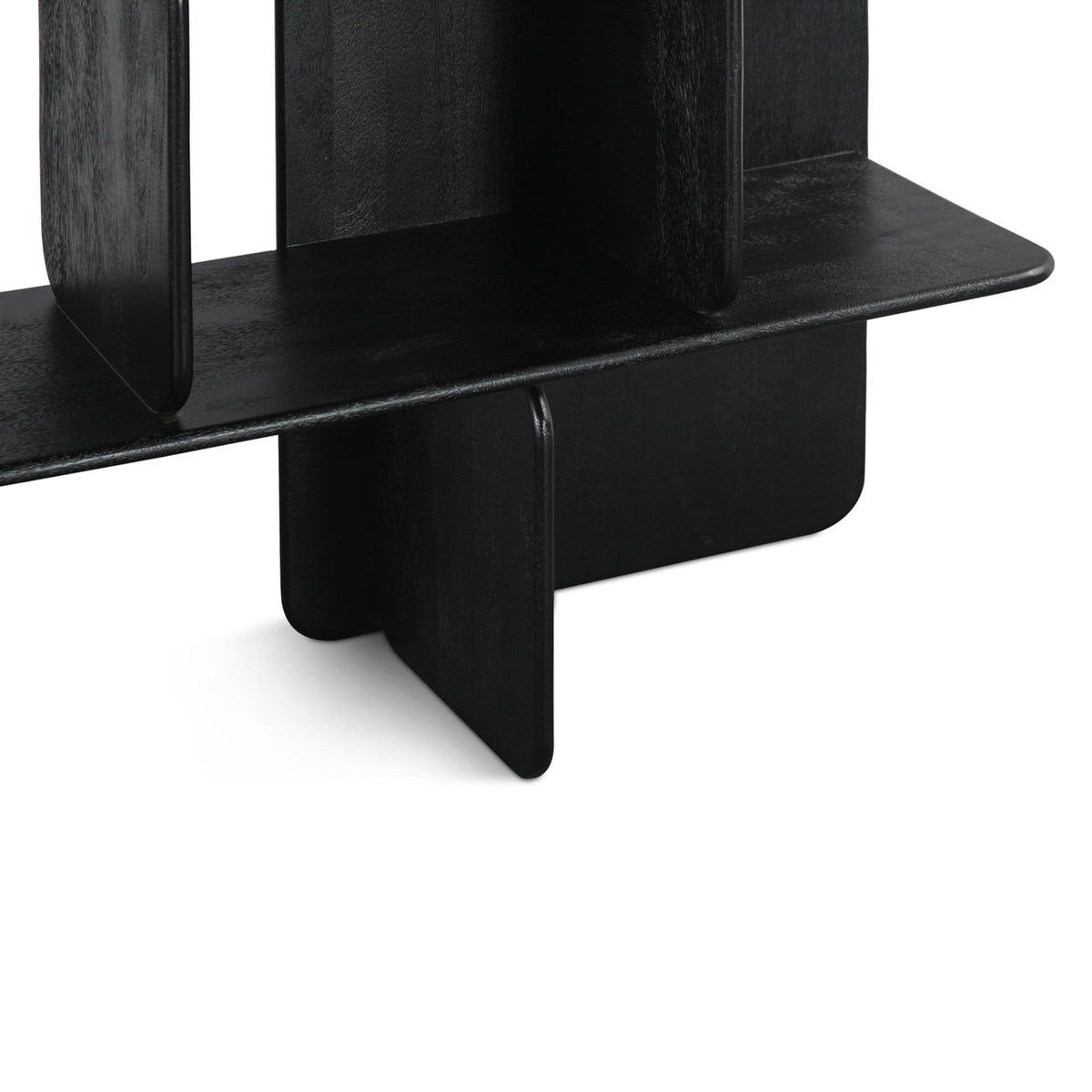 47" Black Mango Wood Bookshelf