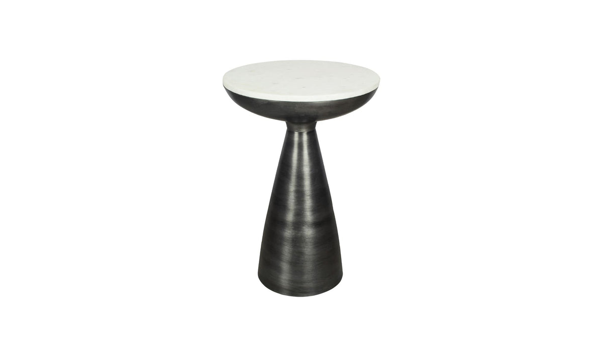 15.5" White Marble Side Table