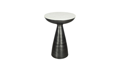 15.5" White Marble Side Table