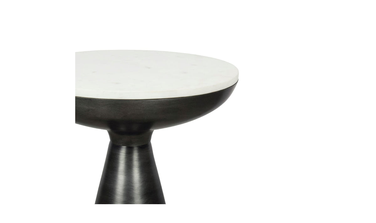 15.5" White Marble Side Table