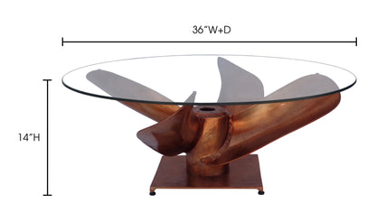 35.5" Copper Aluminum Coffee Table