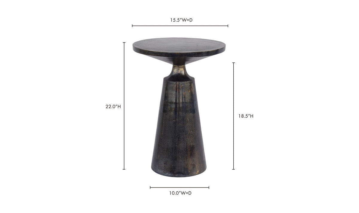 15.5" Charcoal Grey Aluminum Side Table