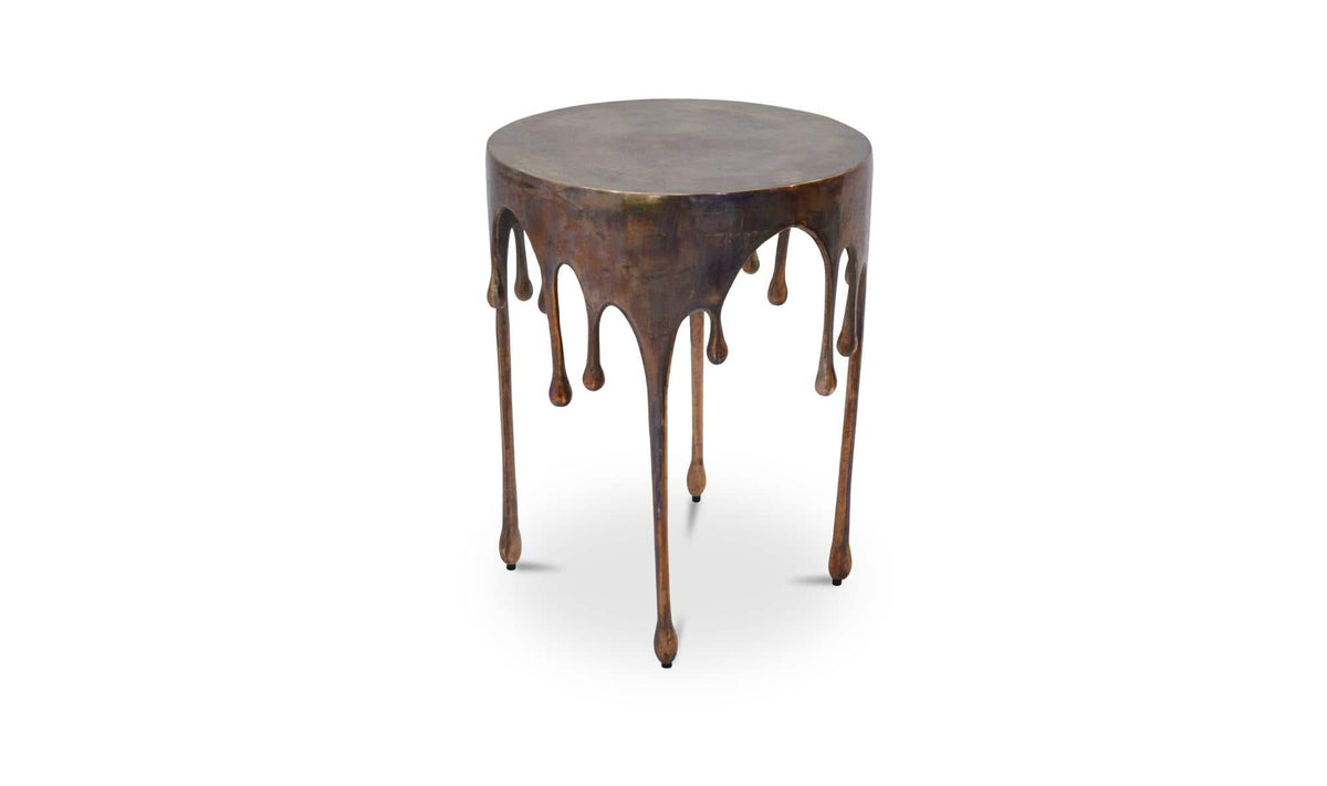 17" Antique Copper Aluminum Side Table