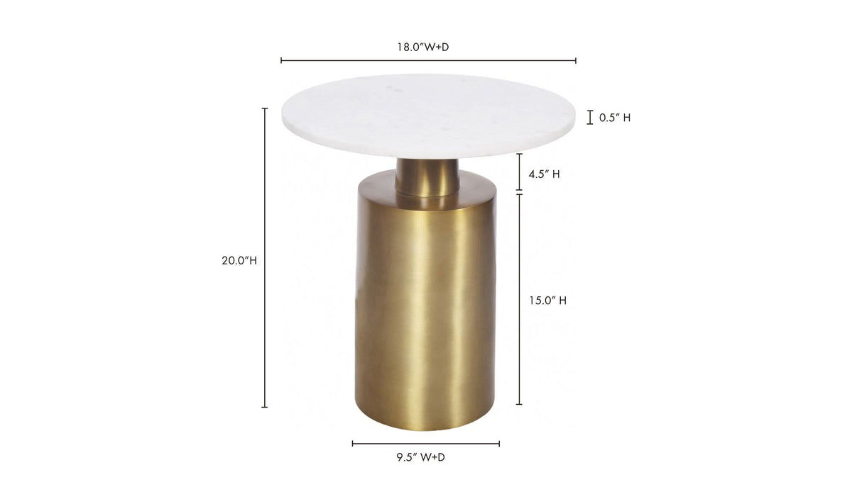 18" Gold Marble Side Table