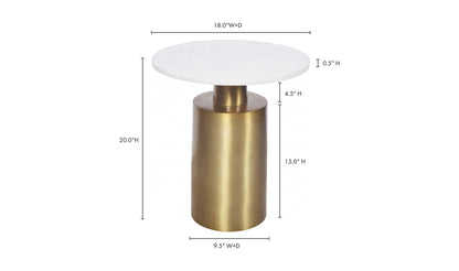 18" Gold Marble Side Table