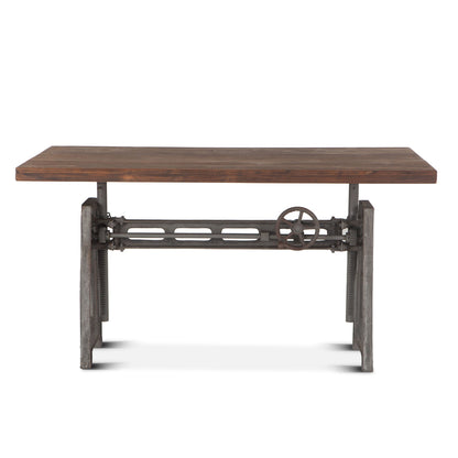 59" Gray Zinc Adjustable Crank Office Desk