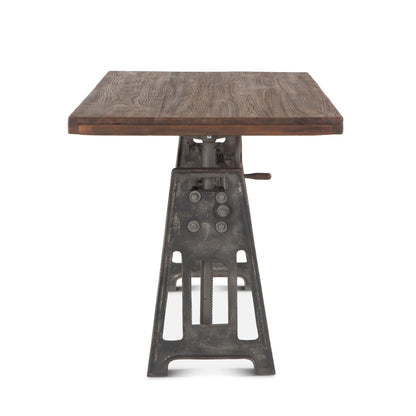 59" Gray Zinc Adjustable Crank Office Desk