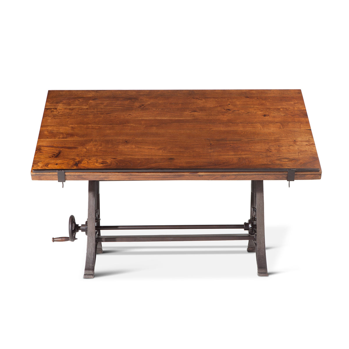 63" Walnut Wood Adjustable Drafting Desk