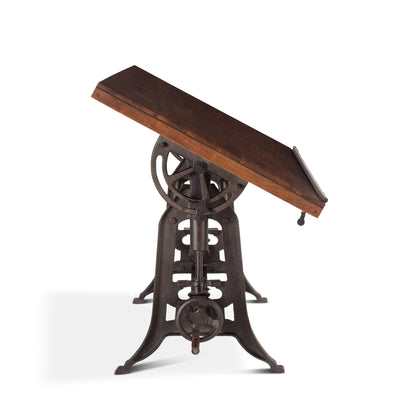 63" Walnut Wood Adjustable Drafting Desk