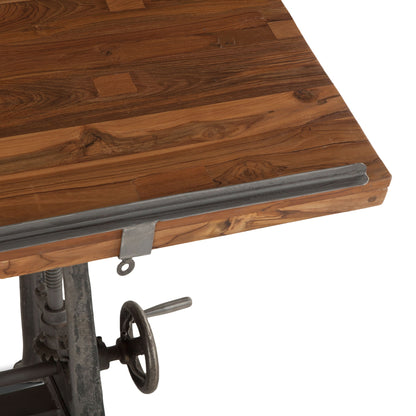 63" Natural Wood Adjustable Drafting Desk