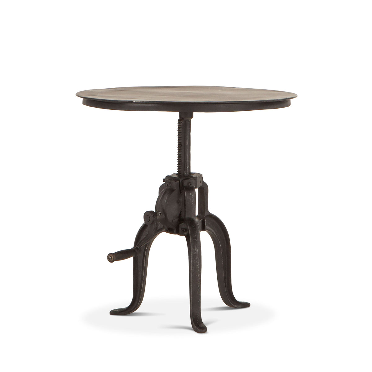 24" Matte Black Adjustable Side Table