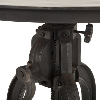24" Matte Black Adjustable Side Table