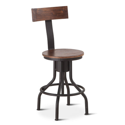 15" Walnut Adjustable Stool