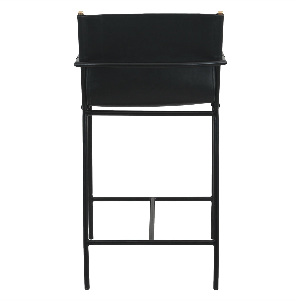 20.25" Black Leather Counter Chair