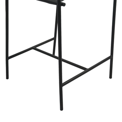 20.25" Black Leather Counter Chair