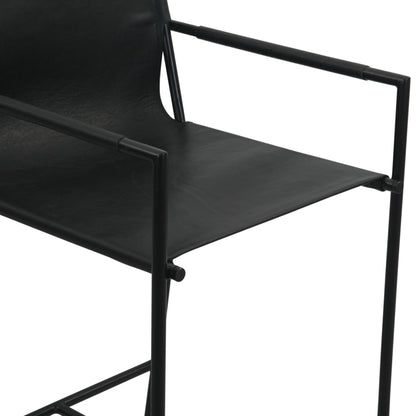 20.25" Black Leather Counter Chair