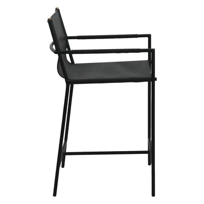 20.25" Black Leather Counter Chair