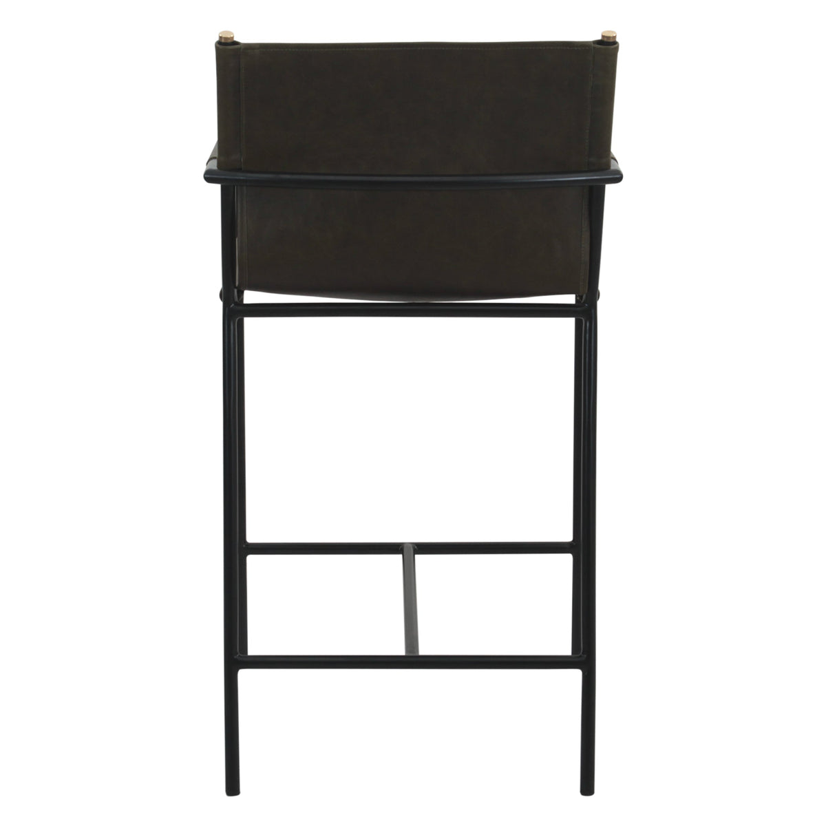 20.25" Olive Green Leather Counter Chair