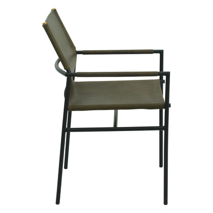 20.5" Armchair Olive Green Leather Dining Armchair