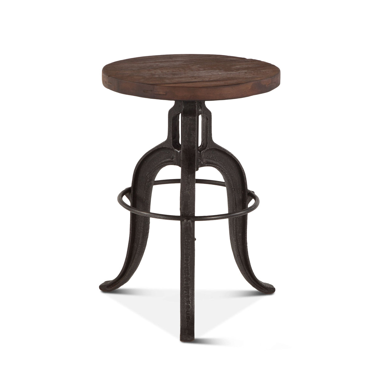 16" Natural Reclaimed Teak Adjustable Stool