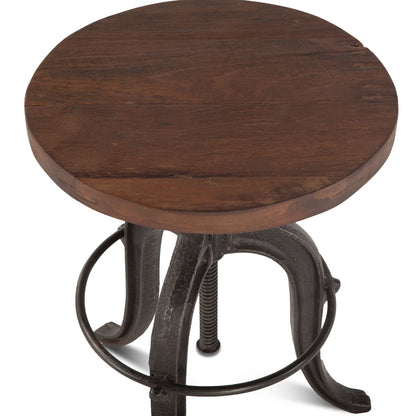 16" Natural Reclaimed Teak Adjustable Stool