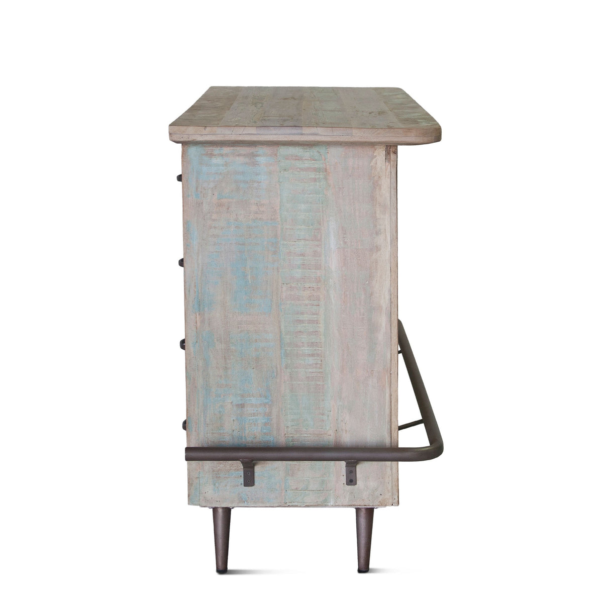 62" Vintage Teal Reclaimed Wood Bar
