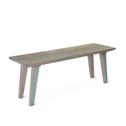 48" Vintage Teal Reclaimed Wood Bench