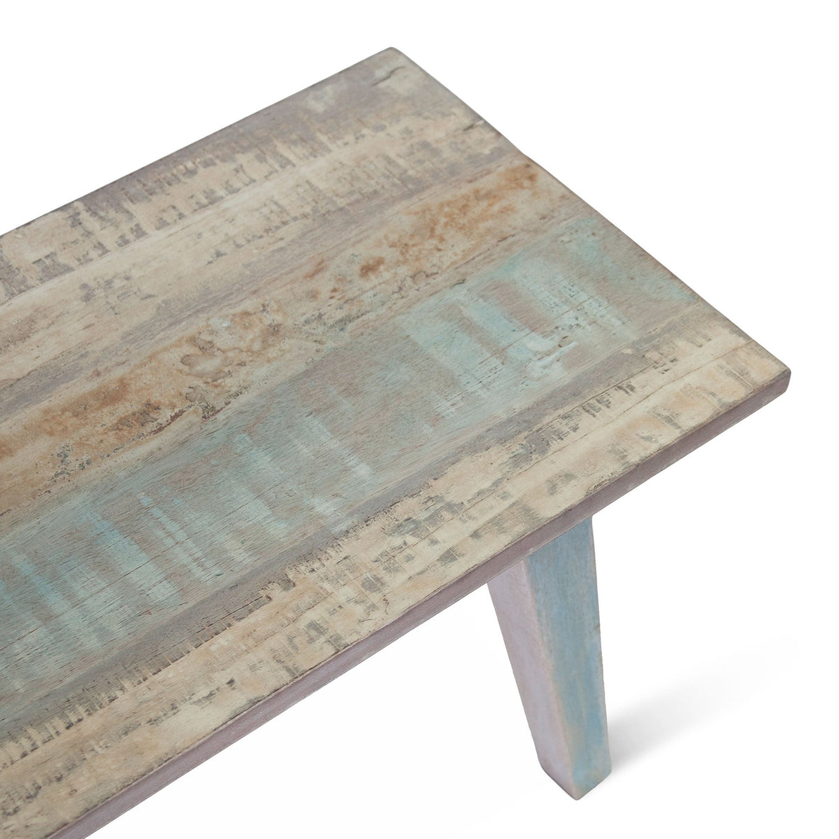 48" Vintage Teal Reclaimed Wood Bench