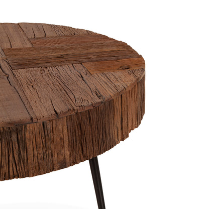 38" Reclaimed Wood Round Coffee Table