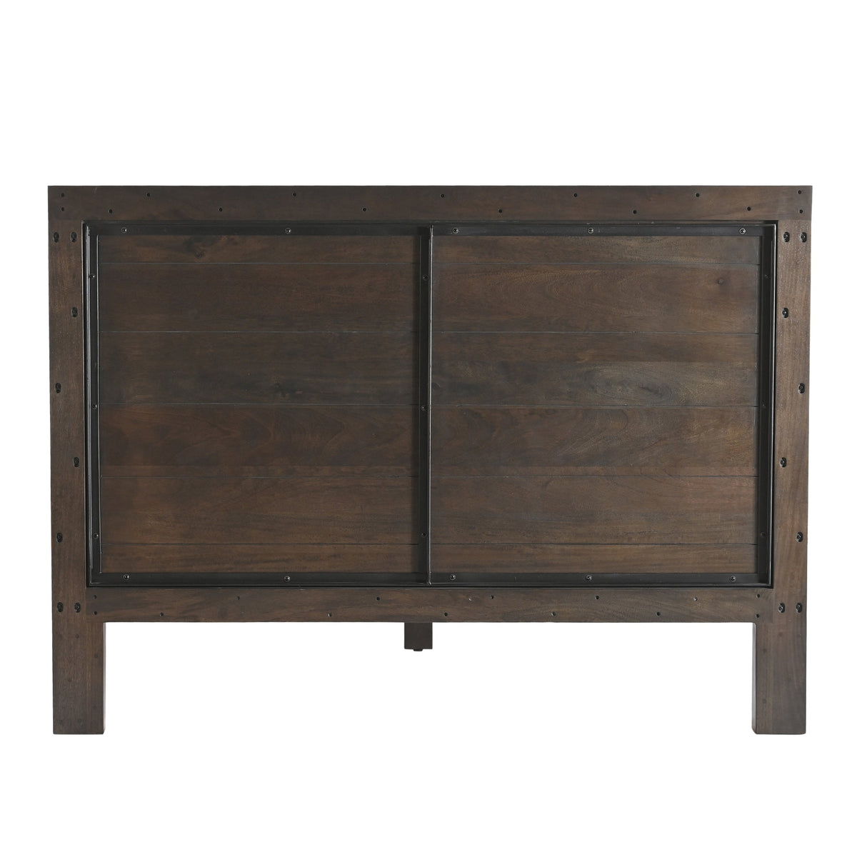 66" Dark Java Carved Wood Queen Size Bed